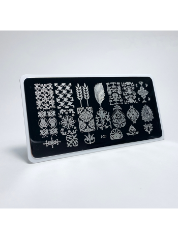 Aeropuffing, пластина для стемпинга Stamping Plate, J-20 (микс принтов 3)