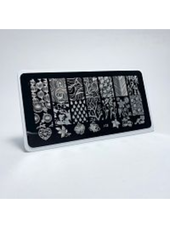Aeropuffing, пластина для стемпинга Stamping Plate, J-18 (микс принтов 4)
