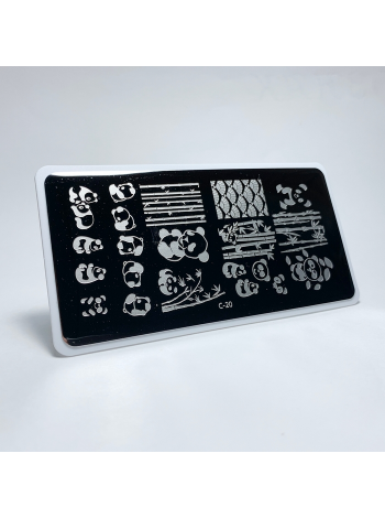 Aeropuffing, пластина для стемпинга Stamping Plate, C-20 (панды)