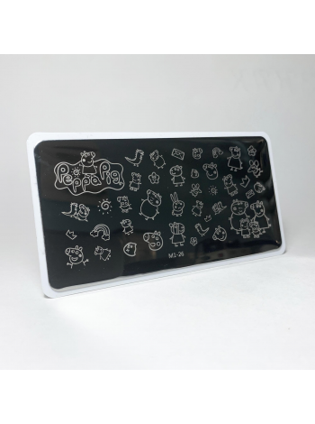 Aeropuffing, пластина для стемпинга Stamping Plate, M1-26 (свинка Пеппа)