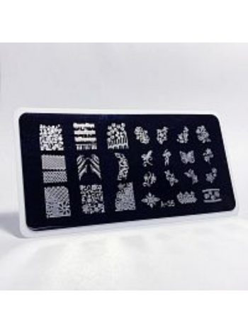Aeropuffing, пластина для стемпинга Stamping Plate, A-35 (цветочный принт)