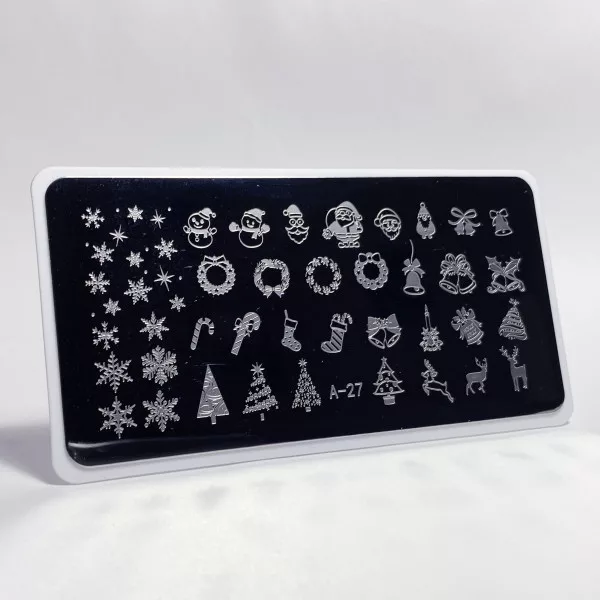 Aeropuffing, пластина для стемпинга Stamping Plate, A-27 (новогодняя)