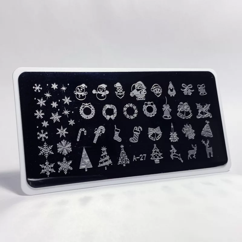 Aeropuffing, пластина для стемпинга Stamping Plate, A-27 (новогодняя)