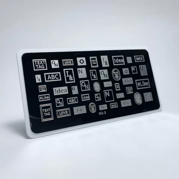 Aeropuffing, пластина для стемпинга Stamping Plate, M1-3 (текст)