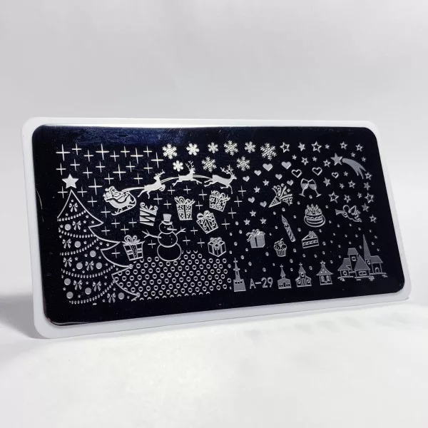 Aeropuffing, пластина для стемпинга Stamping Plate, A-29 (рождественская)