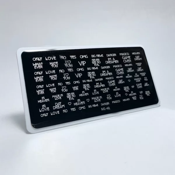 Aeropuffing, пластина для стемпинга Stamping Plate, M1-46 (надписи 2)