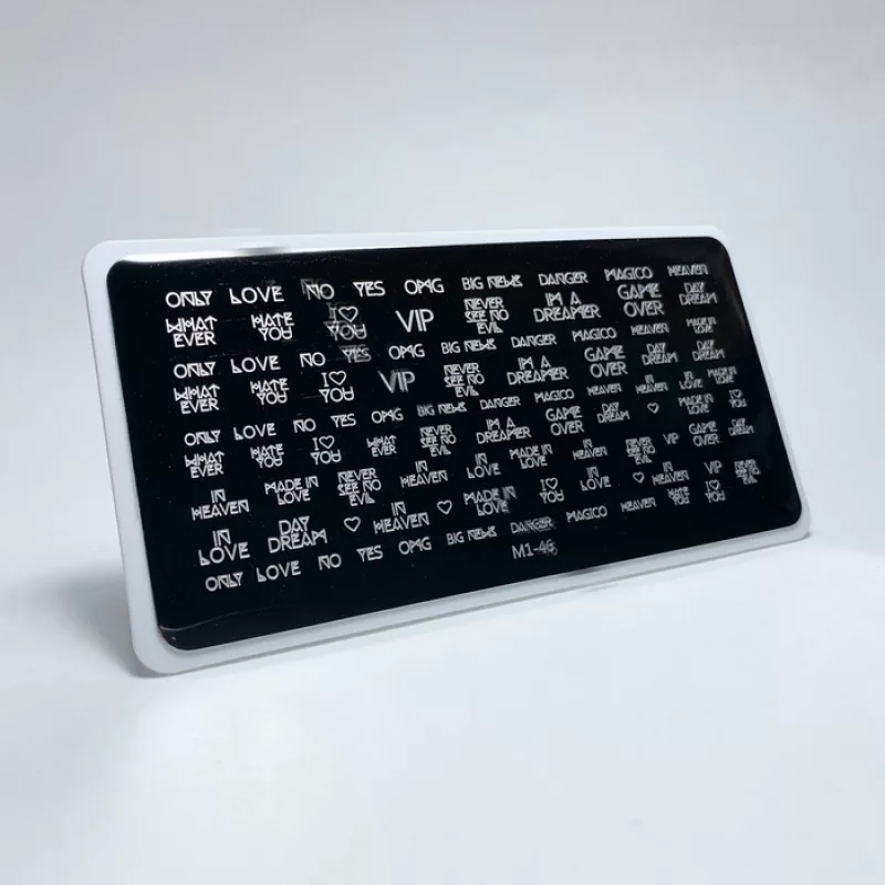 Aeropuffing, пластина для стемпинга Stamping Plate, M1-46 (надписи 2)