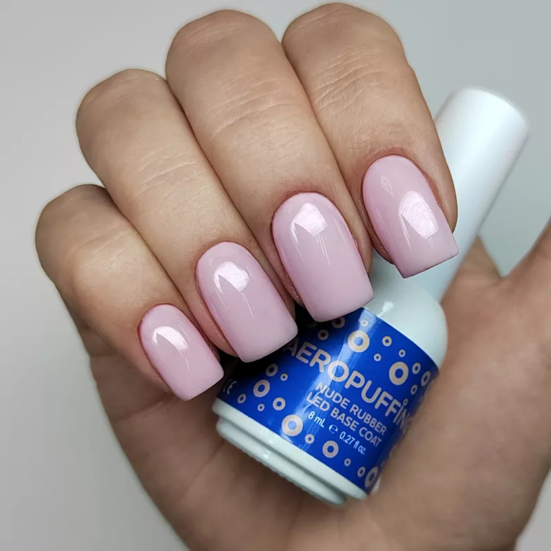 Aeropuffing, база каучуковая нюдово-розовая Nude Rubber LED Base Coat, 8 мл.