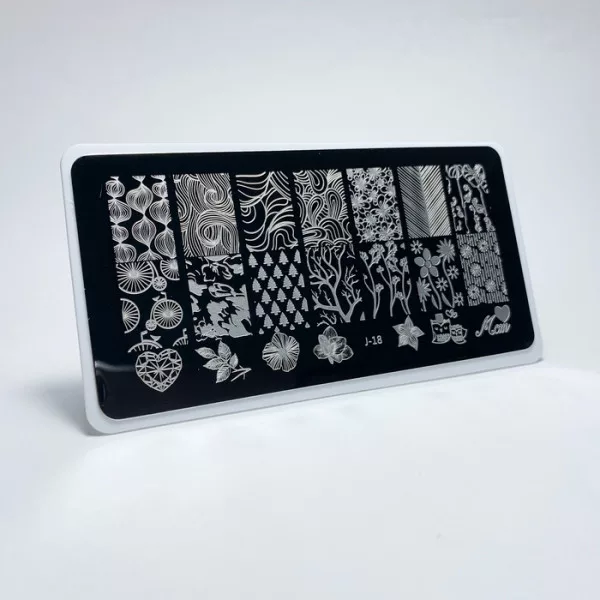 Aeropuffing, пластина для стемпинга Stamping Plate, J-18 (микс принтов 4)