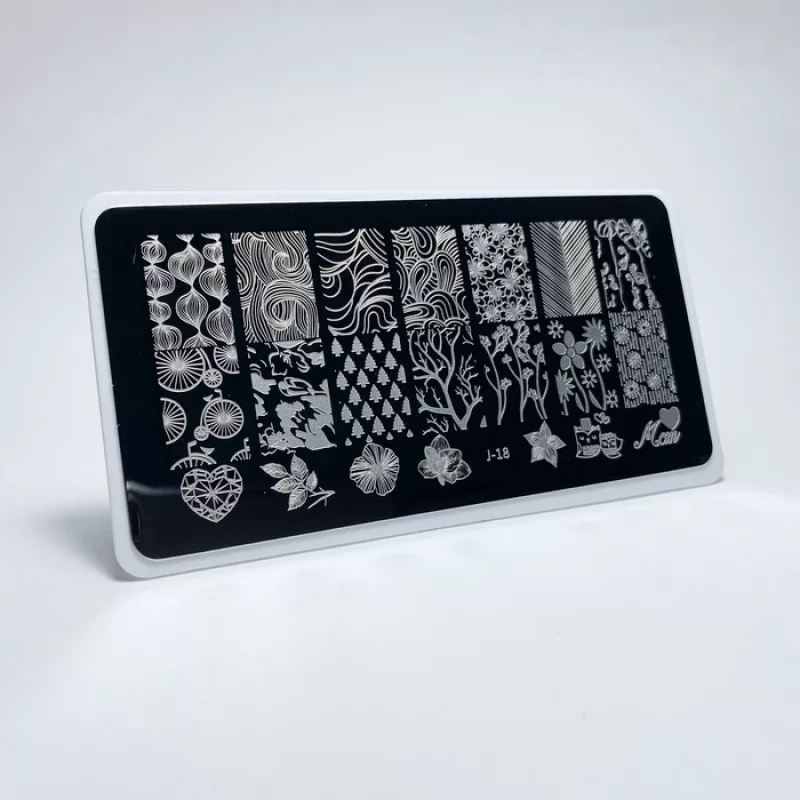 Aeropuffing, пластина для стемпинга Stamping Plate, J-18 (микс принтов 4)
