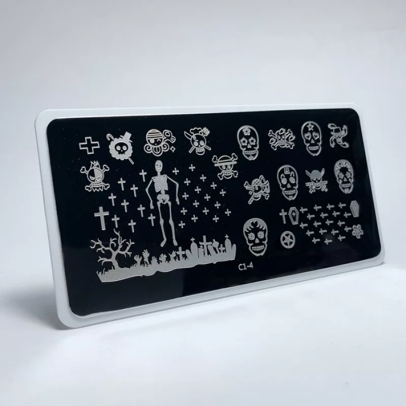 Aeropuffing, пластина для стемпинга Stamping Plate, С1-4 (черепа)