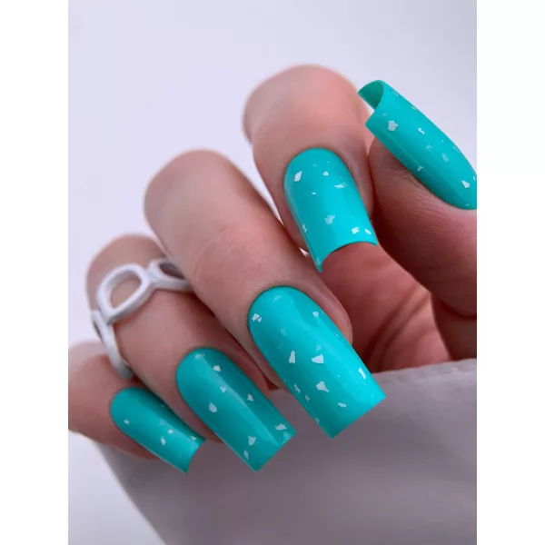 Aeropuffing, верхнее покрытие с белыми вкраплениями White Eggshell No Cleanse LED Top Coat, 8 мл.