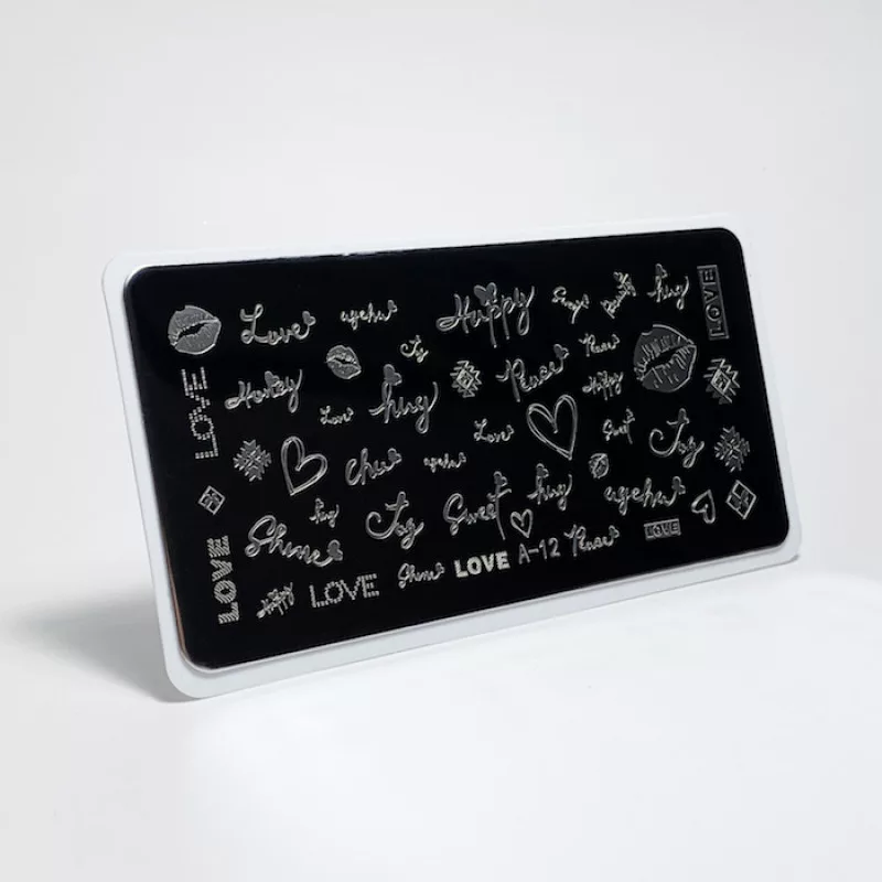 Aeropuffing, пластина для стемпинга Stamping Plate, A-12 (надписи)