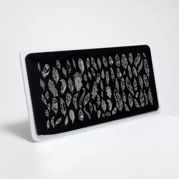 Aeropuffing, пластина для стемпинга Stamping Plate, A-06 (перья)
