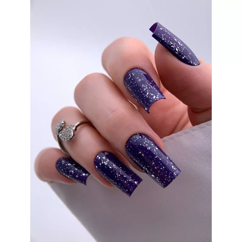 Aeropuffing, верхнее покрытие с серебряной поталью Silver Gilding No Cleanse LED Top Coat, 8 мл.
