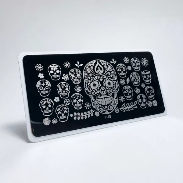Aeropuffing, пластина для стемпинга Stamping Plate, Y-15 (тату череп)