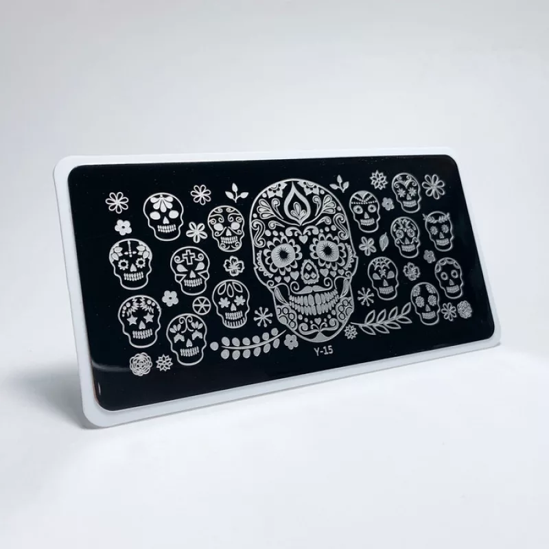 Aeropuffing, пластина для стемпинга Stamping Plate, Y-15 (тату череп)