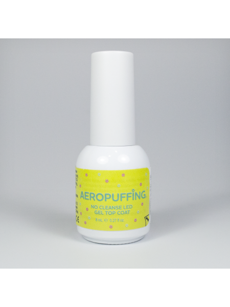 Aeropuffing No Cleanse LED Gel Top Coat  - глянцевый топ без липкого слоя, 8 мл.