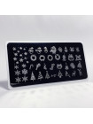 Aeropuffing, пластина для стемпинга Stamping Plate, A-27 (новогодняя)
