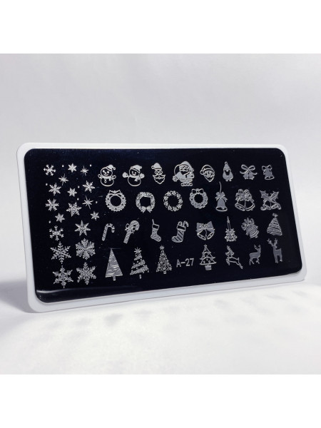 Aeropuffing, пластина для стемпинга Stamping Plate, A-27 (новогодняя)
