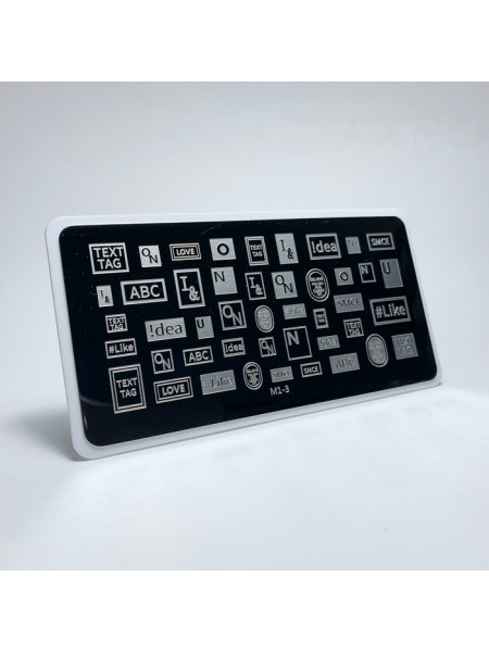 Aeropuffing, пластина для стемпинга Stamping Plate, M1-3 (текст)