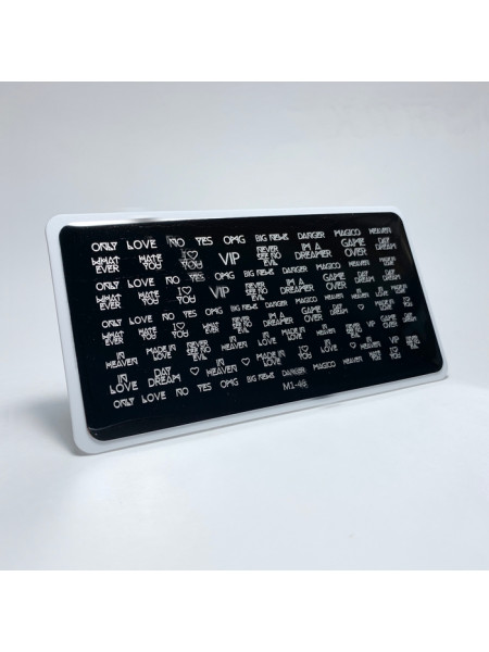Aeropuffing, пластина для стемпинга Stamping Plate, M1-46 (надписи 2)