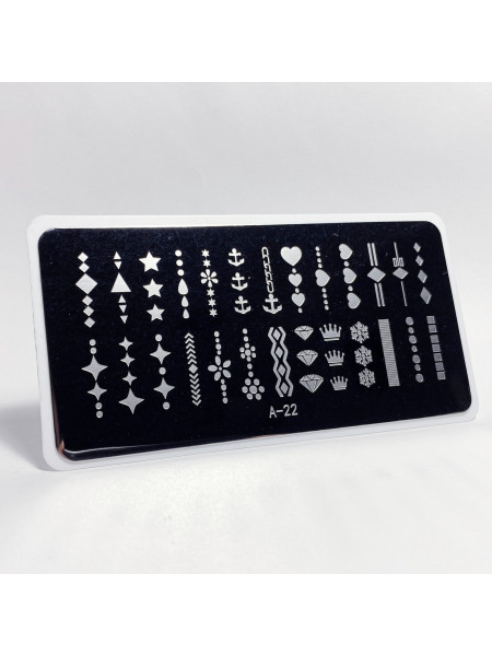 Aeropuffing, пластина для стемпинга Stamping Plate, A-22 (значки)