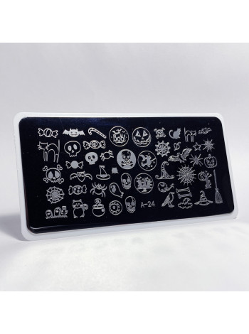 Aeropuffing, пластина для стемпинга Stamping Plate, A-24 (хэллоуин)