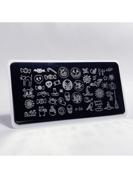 Aeropuffing, пластина для стемпинга Stamping Plate, A-24 (хэллоуин)