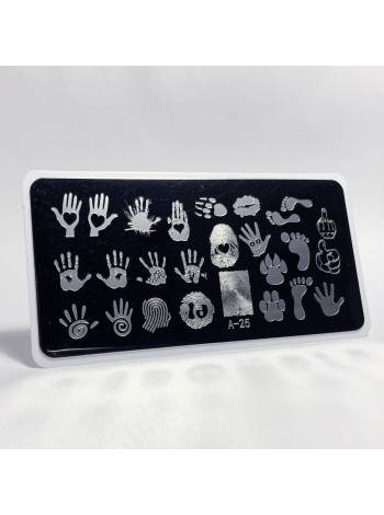 Aeropuffing, пластина для стемпинга Stamping Plate, A-25 (отпечатки)