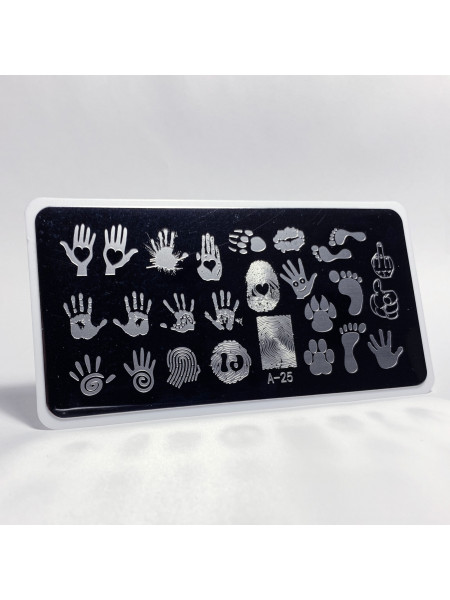 Aeropuffing, пластина для стемпинга Stamping Plate, A-25 (отпечатки)