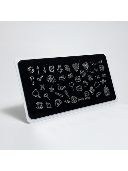 Aeropuffing, пластина для стемпинга Stamping Plate, A-10 (завтрак)