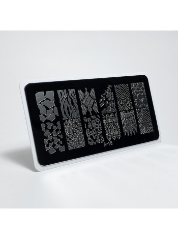 Aeropuffing, пластина для стемпинга Stamping Plate, A-18 (звериный принт)