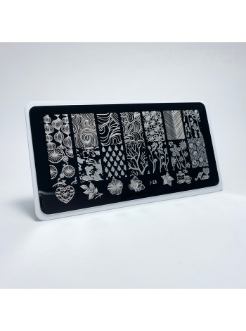 Aeropuffing, пластина для стемпинга Stamping Plate, J-18 (микс принтов 4)