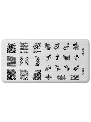 Aeropuffing, пластина для стемпинга Stamping Plate, A-35 (цветочный принт)