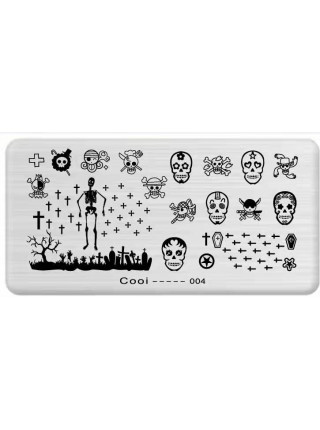 Aeropuffing, пластина для стемпинга Stamping Plate, С1-4 (черепа)