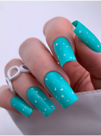 Aeropuffing, верхнее покрытие с белыми вкраплениями White Eggshell No Cleanse LED Top Coat, 8 мл.