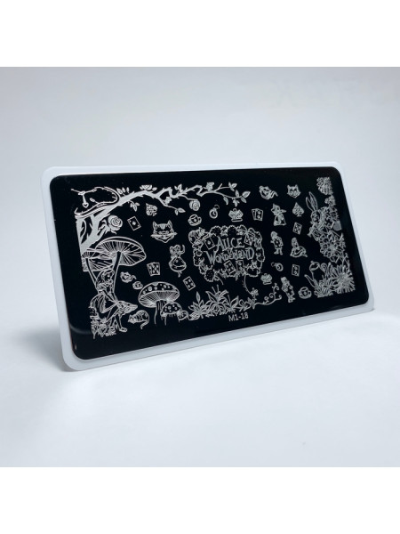 Aeropuffing, пластина для стемпинга Stamping Plate, M1-18 (Алиса в стране чудес)