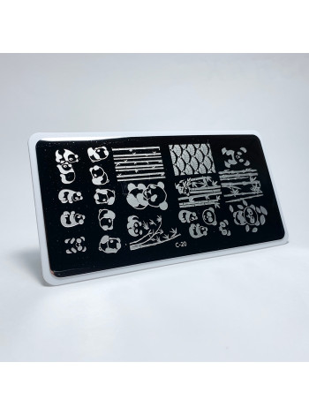 Aeropuffing, пластина для стемпинга Stamping Plate, C-20 (панды)