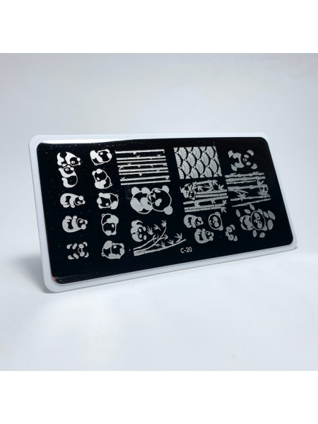 Aeropuffing, пластина для стемпинга Stamping Plate, C-20 (панды)