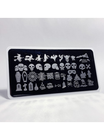 Aeropuffing, пластина для стемпинга Stamping Plate, A-26 (хэллоуин 2)