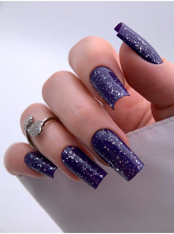 Aeropuffing, верхнее покрытие с серебряной поталью Silver Gilding No Cleanse LED Top Coat, 8 мл.
